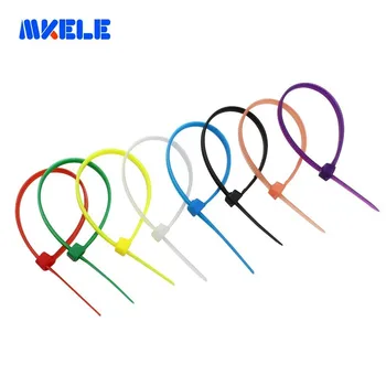  Auto-blocare Nylon 66 de Plastic Cravata Cablu 3*100mm 100buc/sac 8 Culori Fixați Firul de lucru se infasoara Cureaua CE UL ROHS Din Makerele