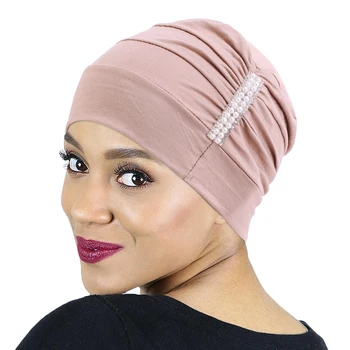  2022 Musulman Femei De Moda Capac Lustruite Hijab Doamna Bijuterii Cap Eșarfă Elastică Turban De Păr Chimioterapie Pălării Cutat Indian Headcover