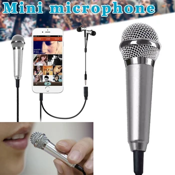  Noua Versiune Karaoke Mini Microfon cu Condensator Pentru Iphone Samsung Android Comprimat Mini Microfon Cu Built-in de 3,5 mm pentru Căști Port