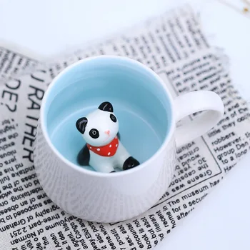  Creative 3D Animal Ceramice cana Cana Cana de Cafea Vaca Panda Varietate tridimensionale de Animale Cana Cana de Cafea