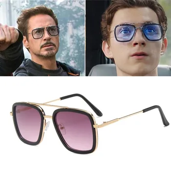  Moda Steampunk Copil ochelari de Soare Tony Stark, Iron Man Ochelari de Soare Vintage din Metal Ochelari de Băiat Punk Abur ochelari de soare UV400