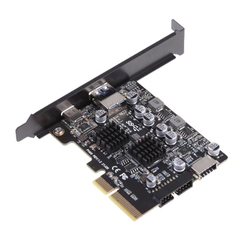  USB 3.2 PCIE Riser Card cu Tip C Porturi 10Gbps PCI-E 3.0, 4X USB 3.2 Gen 2tip E 19P/20P Conector Add pe Card K1KF