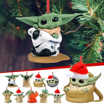  Disney Yoda Pandantiv Decor De Crăciun Plat Xmas Copac Agățat Ornament Drăguț Papusa Acasă Decoratiuni Copii Cadou De Anul Nou Navidad