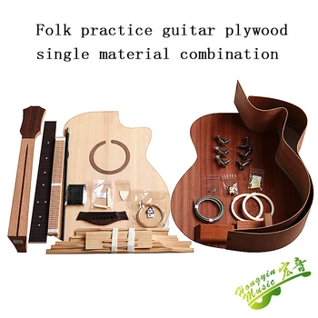  41 inch GAC Secțiune chitara DIY baladei populare chitara singur pachetul de accesorii din lemn masiv de molid partea din spate placaj