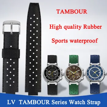  Noi sosiri LV Cauciuc WatchBand Q114k bandă Dedicată Pentru Louis Vuitton Tambour Serie Q1121 Sport Bratara de Silicon Curea 20MM