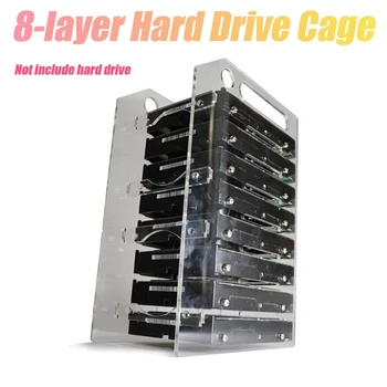  Top Oferte 3.5 Inch Hard Disk HDD Cage 8X3.5 Inch HDD Cage Rack DIY Hard Disk Caz pentru BTC Mining Calculator Expansiune de Stocare