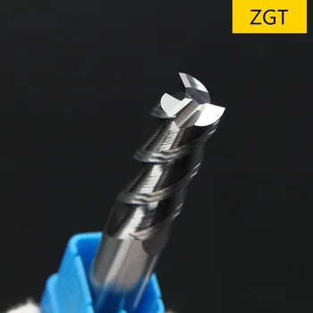  ZGT Aluminiu Cupru Lemn Tăietor Endmills HRC50 3 Flaut Cnc Fresa Instrumente de Tungsten din Oțel de scule de Frezat End Mill 4mm 6mm 8mm 10mm