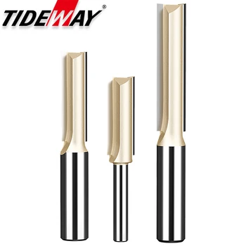  Tideway Direct Router Biti 1/2 1/4 Coadă Dublu Flaut Plonja Freza Muchii Tăietoare De Carbură Pentru Prelucrarea Lemnului Tunderea Mortezat Instrument