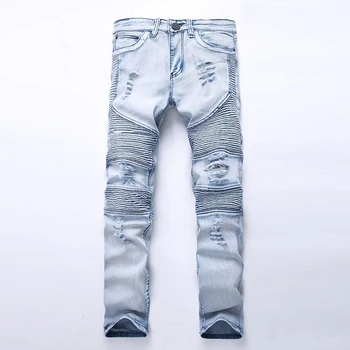  Casual Denim Stretch Pantaloni De Primăvară Streetwear Creion Rupt Pantalonii Skinny Jeans Barbati