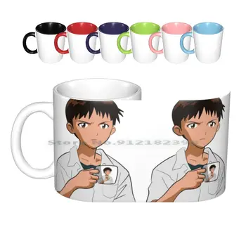  Shinjiception Cani Ceramice Cești De Cafea Ceai Lapte Cana Shinji Shinji Ikari Esn Evangelion Eva Anime Amuzant Shinjiception Creative