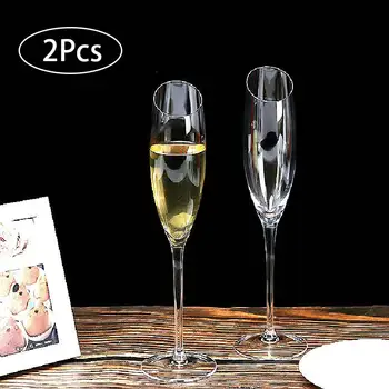 2 buc Plumb Sticla de Cristal Cana Pahare de Sampanie Nunta Petrecere Fluiere Conice Pahar de Vin Acasă BarDrinkware vasos de vidrio 220ml