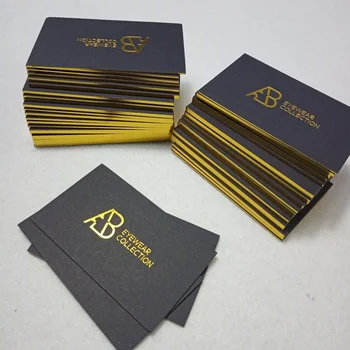  Personalizat de lux, negru, folie de aur reciclat business card imprimarea cu chenar de aur / edge