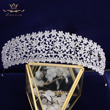  Lux Complet Zircon Tiara Mireasa Bijuterii De Păr Accesorii De Par De Nunta Regina Nunta De Cristal Coroane, Diademe, De Înaltă Calitate