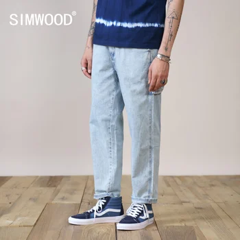  SIMWOOD 2022 Toamna anului Nou Liber Straight Blugi Barbati Glezna-Lungime Multiple Buzunare Hip Hop Streetwear 100% Bumbac Cargo Pantaloni Denim