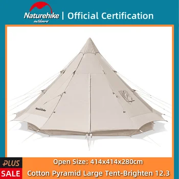  Naturehike 5-8 Persoana Bumbac Piramida Cort Spatiu Mare Windproof Rezistent La Apa Outdoor Portabil Camping Călători Confortabil Cald Cort