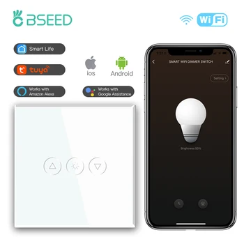  SEMINȚIA Singur Inteligent Wifi Dimmer Switch-uri 1Gang de Control Wifi Estompat Led Lumina Panou de Sticlă Suport Tuya Google Smart Life App