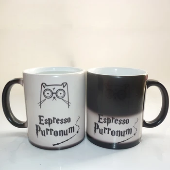  lumina Magic cana de espresso purronum pisica cana de cafea schimbă culoarea cana cel mai bun cadou pentru prietenul tau sau pe tine