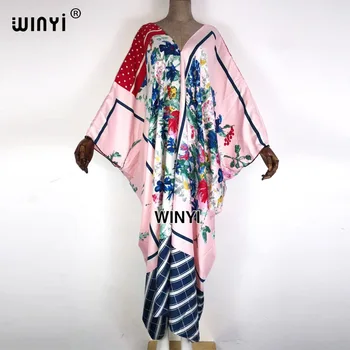  2021 WINYI Primăvară sunmer Arabia Saudită Maxi Rochie de Moda pentru Femei Batwing Maneca sukienka Imprimare Vrac petrecere Rochii Maxi