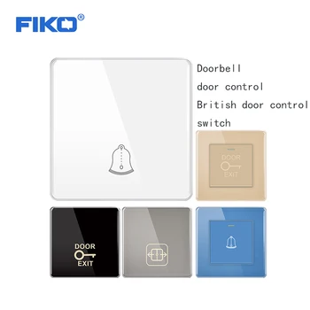  FIKO Cinci culoare sticla panou comutator sonerie / ușă de control / Britanic usa comutator de comandă buton de deschidere a ușii