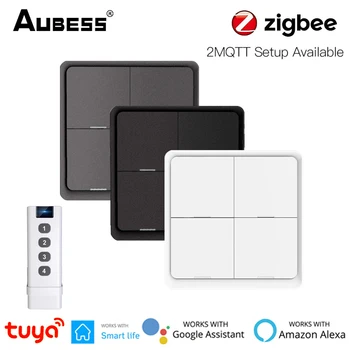  Tuya ZigBee Smart 12 Scenă Comutator Wireless 4 Banda Buton Controler de Automatizare Acasă Comutator Tuya de Viață Inteligentă APP de Control