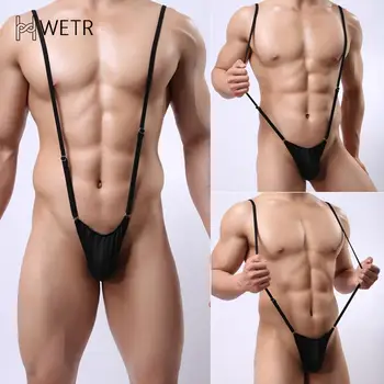  Bărbați Sexy Salopeta Curea Reglabil-O bucată de Curea T-pantaloni U Convex Buzunar de Proiectare Lenjerie de corp Elastic Gay Porno Erotic Body