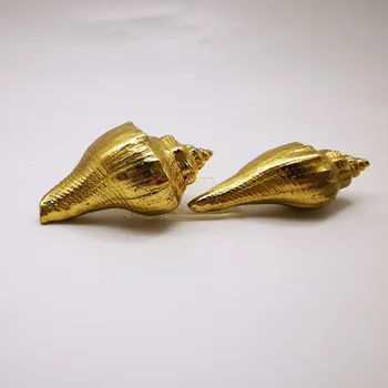  1 BUC Creative Scoică în Formă de Mânere din Alamă Solidă Sertar Clanța Ușii Pantofi Mobilier de Cabinet se Ocupe de Aur Diy Decorare Trage