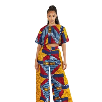  Noi Africane de Talie Mare Costum Dashiki Imprimare Ankara Top și Pantaloni Largi Picior Africa de Haine pentru Femei de Moda Doamnelor Seturi 2022 Vara