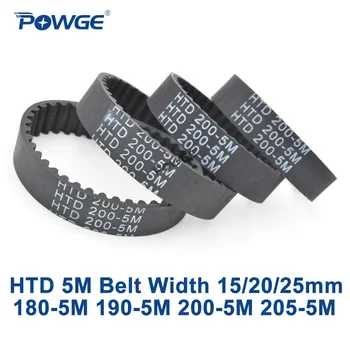  POWGE HTD 5M curelei de C=180/190/200/205 lățime 15/20/25mm Dinți 36 38 40 41 HTD5M Centura sincron 180-5M 190-5M 200-5M 205-5M