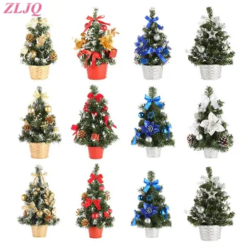  ZLJQ 20 30 40 cm Mini Pom de Crăciun Artificial, cu Ornamente Decoratiuni de Craciun pentru Casa 2019 Anul Nou Crăciun Decorare 6