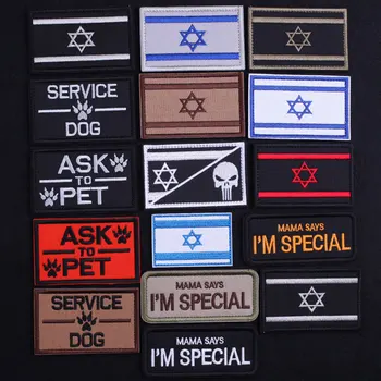  Național israelian Flag Patch-uri de Fier pe Punisher Patch-uri pe Haine Embroideried Uniformă Militară Tactică Insigne Israel Patch-uri Diy