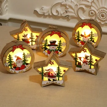  Festivalul de Lumină Led-uri de Lemn Casa Pom de Crăciun Decoratiuni pentru Casa Agățat Ornamente de Vacanță de Crăciun DIY Cadouri de Anul Nou 2023 Navidad