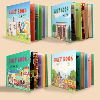  Montessori Copilul Ocupat Carte DIY Copii mici Cunoaștere Distractiv Carte Autocolant de Învățare Timpurie Educație Jucării Obiceiurile de Cunoaștere în curs de Dezvoltare