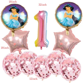  Disney Princess Jasmine Balon de Folie de confetti Balon Fericit Consumabile Partid Ziua de nastere Copil Faovr Aladdin Copil de Dus Decor
