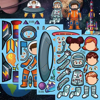 Copii Autocolante DIY Rachete Nava Astronaut Grădiniță Puzzle Favoruri de Partid Jocuri, Cadouri Baieti Fata Crearea Jucării