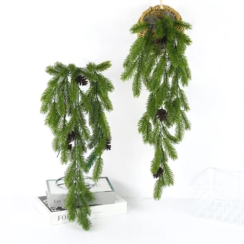  1Branch 80cm Ace de Pin Artificial Ramuri Cu Conuri de Pin Fals Plante Verdeață Pin pentru DIY de Crăciun Acasă Decoratiuni de Gradina