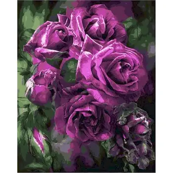  GATYZTORY 60×75 cm Tablou De Numere Pentru Adulți Markeri De Numere Flori Violet Vopsea De Numere Pentru Decor Acasă Confecții