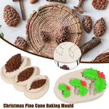  Crăciun Pinecone Trei Mici Conuri de pin Imitație de Pădure, Zahăr Mucegai Silicon Pinecone Mucegai Ciocolata de Copt Tort J1T2