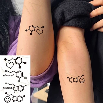  Impermeabil Tatuaj Temporar Autocolant Structura Moleculară Diagrama Inima Transfer De Apă Flash Tatuaj Tatuaje False Pentru Copii Barbati Femei
