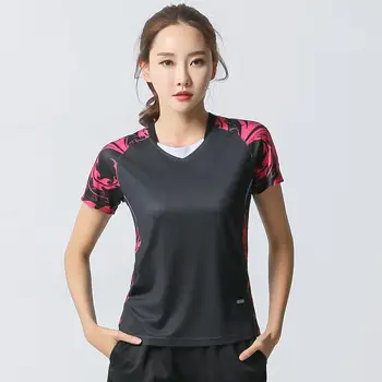  Uscare rapidă de Vară Sport Cămașă cu mânecă Scurtă, Yoga, Tenis de Masă Badminton Top Femei pe Gât Rotund de Formare de Fitness T-shirt