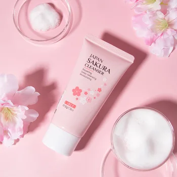  50g Japonia Sakura Blând de Curățare Facial Cleanser Micsora Porii Adânc Ulei Curat de Control a Elimina Pete de Hidratare de Îngrijire a Pielii