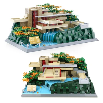  2022 Creative Street View Fallingwater Villa Model Blocuri Asamblare DIY Arhitectura Casa Caramida Educative pentru Copii Jucarii