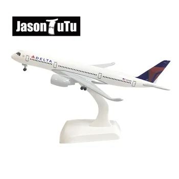 JASON TUTU 20cm Delta Airbus A350 Avion Model de Avion de Aeronave Model de turnat sub presiune, Metal 1/300 Scară Fabrica de Avioane Picătură de transport maritim