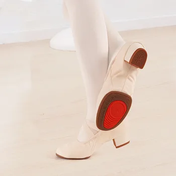  Femei Pantofi de Balet pentru Copii Fete de Balet, Dans Pantofi cu Talpă Moale Tocuri Joase Jazz Dans Pantofi Roz/Negru pentru Femei Exercitarea Pantofi