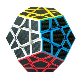  ZCUBE 3x3 wumofang Fibra de Carbon Autocolant Magic Puzzle Cubo Magico Cub Teaser Creier Dodecaedru Profesionale Jucărie de Învățământ