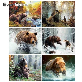  EverShine 5D Diamant Broderie Urs Stras cruciulițe Diamant Pictura Plină Piața de Animale de Imagine Mozaic Kit Decor de Perete