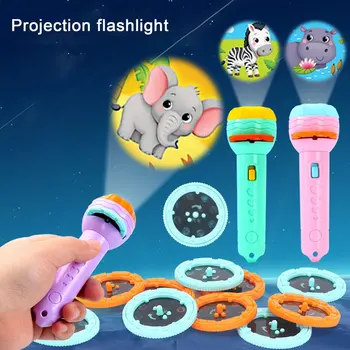  Copil de Dormit Carte Poveste Lanterna Proiector Lampa Lanterna Jucărie de Educație Timpurie Jucărie pentru Copil Ziua de nastere Vacanță Cadou de Crăciun Aprinde Jucărie