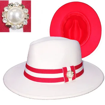  Fedora pălărie bărbați și femei jazz pălărie întinde panglica accesorii top alb pălărie biserica de iarna barbati pălărie шапка женскаязима 2021