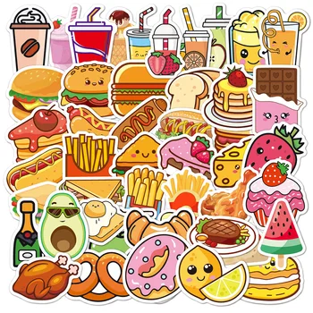  10/30/50PCS Food Hamburger Bea Tort de Fructe de Desene animate Autocolante DIY Laptop Depozitare Skateboard Graffiti Decalcomanii Autocolant