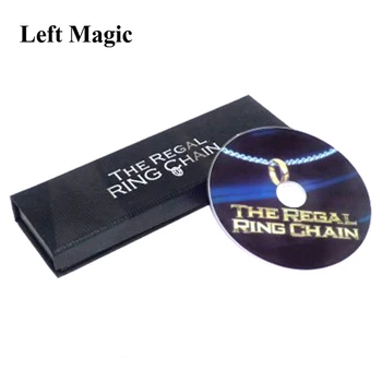  Regal Inel de Lanț (DVD + Truc) Trucuri Magice Împrumutat Inelul de la Gât Lanțul de Magie de Aproape Iluzie elemente de Recuzită de Mentalism Comedie