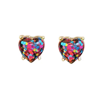  ZWPON 2020 New Glitter Inima Cercei Stud pentru Femei Moda Bijuterii Aur Declarație de Dragoste Inima Cercei Cadou de Ziua Îndrăgostiților